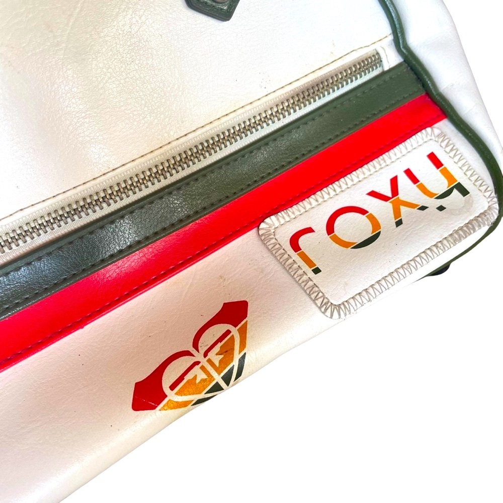 Vintage Roxy Bowler Bag style mini purse in retro stripe - Picture 2 of 15